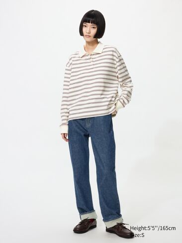 Uniqlo Striped Polo Shirt | Long Sleeve in Kuwait