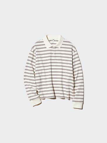 Uniqlo Striped Polo Shirt | Long Sleeve in Kuwait