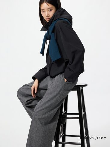 Uniqlo Brushed Jersey Wide Pants | Herringbone | Tall in Kuwait