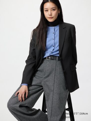 Uniqlo Brushed Jersey Wide Pants | Herringbone in Kuwait