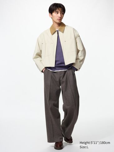 Uniqlo Brushed Jersey Wide Pants | Herringbone in Kuwait
