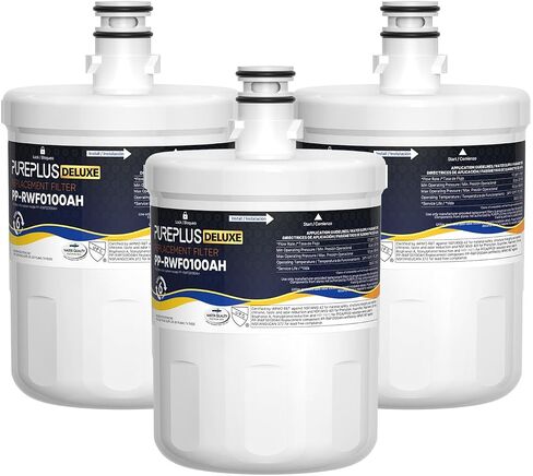 PUREPLUS 5231JA2002A بديل لـ LG LT500P، ADQ72910901، GEN11042FR-08، Kenmore 9890، 469890، HDX FML-1، ADQ72910907، LSC27925ST، LFX25974ST، LFX25973D، LFX25973ST فلتر مياه الثلاجة، 3 عبوات in Kuwait