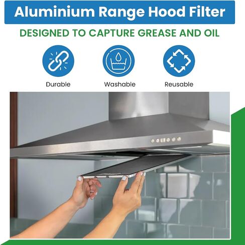 فلتر نطاق ألومنيوم بديل متوافق مع Maytag Jenn Air 71002111 - 6-7/8 X 15-5/8 X 3/32 - عبوة واحدة in Kuwait