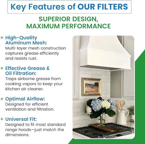 فلتر نطاق ألومنيوم بديل متوافق مع Maytag Jenn Air 71002111 - 6-7/8 X 15-5/8 X 3/32 - عبوة واحدة in Kuwait