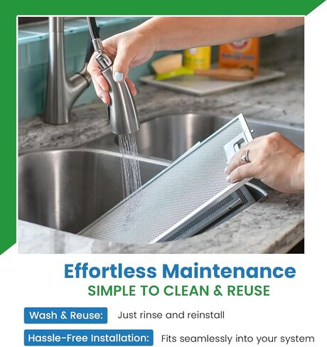 فلتر نطاق ألومنيوم بديل متوافق مع Maytag Jenn Air 71002111 - 6-7/8 X 15-5/8 X 3/32 - عبوة واحدة in Kuwait