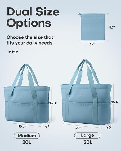 HOTOR Tote Bag for Women - Foldable Lightweight Tote Bags with Zipper, Large Shoulder Bag Top Handle Handbag for Travel, Work in Saudi Arabia