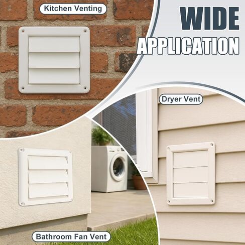 Dryer Vent Cover Outdoor 4 Inch Hood, Louvered Dryer Vent Cover, Stops Birds Nesting In Bathroom Exhaust Vents Pipe (6'' x 6 '') in Kuwait