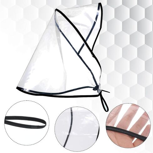 2Pcs Rain Bonnet with Visor for Women, Transparent Reusable Waterproof Rain Bonnet for Protecting Hairstyle Makeup in Saudi Arabia