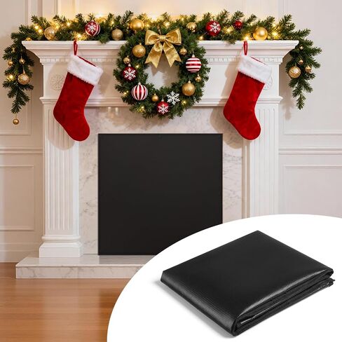 FLASLD Magnetic Fireplace Blanket for Heat Loss, Indoor Fireplace Covers Keep Drafts Out Stops Heat Loss, Fireplace Draft Stopper with Built-in Magnet for Iron Fireplace Frame (36" W x 30" H) in Saudi Arabia