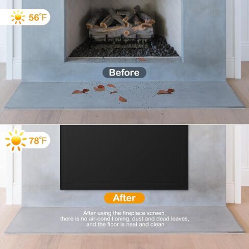 FLASLD Magnetic Fireplace Blanket for Heat Loss, Indoor Fireplace Covers Keep Drafts Out Stops Heat Loss, Fireplace Draft Stopper with Built-in Magnet for Iron Fireplace Frame (36" W x 30" H) in Saudi Arabia