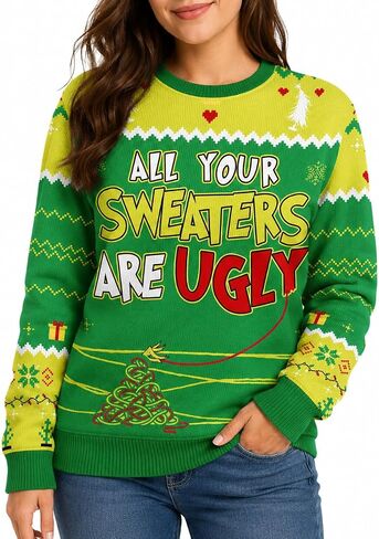 All Your Sweaters are Christmas Ugly Sweaters - Funny Knitted Movie Christmas Sweater – Xmas Ugly Sweater in Saudi Arabia