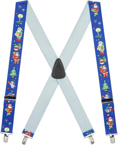 Suspender Store Novelty Santa Suspenders - 1.5 بوصة مرنة واسعة - X-Back - Clip - 3 ألوان و4 مقاسات بما في ذلك الكبيرة والطويلة in Kuwait
