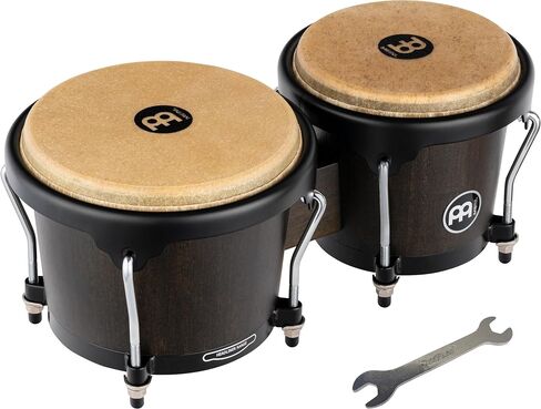 Meinl Percussion Bongos Hand Drum Set 6.75" and 8" with Hardwood Shells and Tuning Key — NOT Made in China — Headliner Series, 2-Year Warranty, Natural (HB100NT) in Saudi Arabia