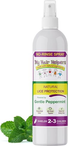 My Hair Helpers Mint Lice Prevention Spray for Head Louse - Naturally Formulated with Essential Oils, 8 fl Ounces, Works on 1-2 Kids in Saudi Arabia