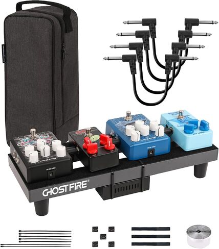 Ghost Fire Guitar Pedal Board Aluminum Alloy 1.76lb Super light Effect Pedalboard 19.8''x11.5'' with Carry Bag,SPL-04 and Power Supply GS10-SV2 in Saudi Arabia