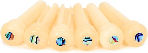 Miwayer Guitar Bone Bridge Pins Real Bone Unbleached Vintage Style Replacement Parts for 6 & 12 String Acoustic Guitar (Unbleached Big Abalone Dot) in Saudi Arabia