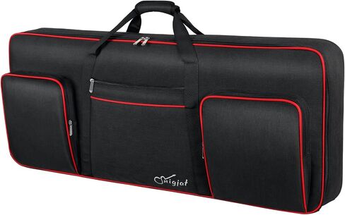 76 Key Keyboard Case Soft (Interior:50"x 18" x 6.1"), Padded Piano Case with Handles and Adjustable Shoulder Straps, Keyboard Gig Bag with 3 Pockets for Music Sheet Stands, Sustain Pedals, Cables in Kuwait