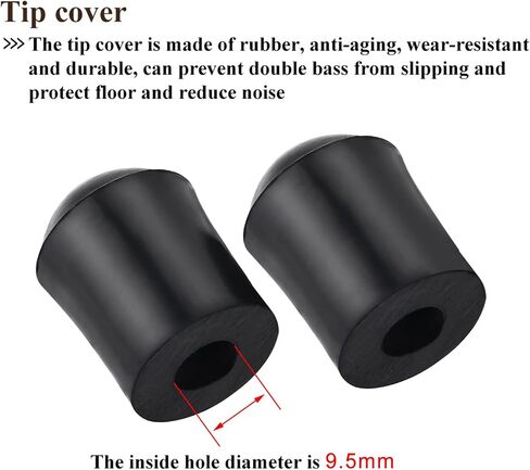 Watris Veiyi Double Bass Endpin Rubber Tip Stopper, 2PCS Rubber Tip for Cello Endpin, Protector End Pin Cap Accessory (Inner Diameter: 10mm) in Saudi Arabia
