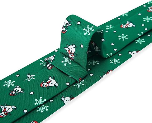 PenSee Christmas Necktie for Men Classic Red & Green Xmas Patterns, Elegant Snowflake & Reindeer Design in Saudi Arabia