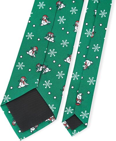 PenSee Christmas Necktie for Men Classic Red & Green Xmas Patterns, Elegant Snowflake & Reindeer Design in Saudi Arabia