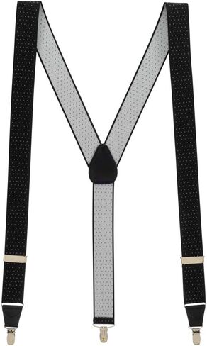 Suspender Store حمالات منسوجة بنمط منقطة - مرونة واسعة 1.38 بوصة - ظهر على شكل حرف Y - مشبك أنيق - 6 ألوان وحجمين in Kuwait