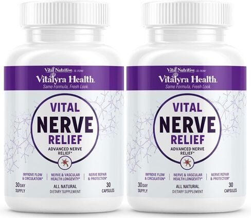 Vital Nerve Supplement – Alpha Lipoic Acid, Magnesium, CoQ10 – Vegan, Non-GMO, Gluten-Free, Sugar-Free, Dairy-Free – Daily Wellness & Comfort Support – 30-Day Supply in Kuwait