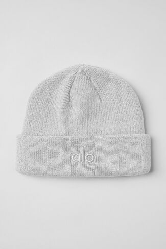 Alo Yoga Notable Beanie - Athletic Heather Grey - Athletic Heather Grey / One Size in Kuwait