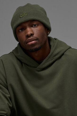 Alo Yoga Notable Beanie - Green Olive - Green Olive / One Size in Kuwait