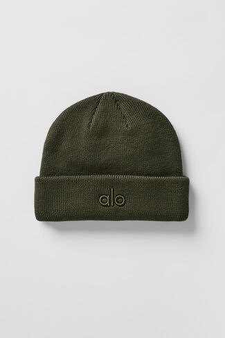 Alo Yoga Notable Beanie - Green Olive - Green Olive / One Size in Kuwait