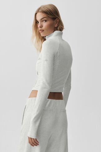 Alo Yoga Sway On The Go Jacket - White Heather in Kuwait