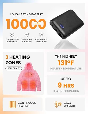 HENNCHEE Kids Heated Jacket for Boys Girls Lightweight Winter Heated Jacket with Battery Pack Heated Coat in Saudi Arabia