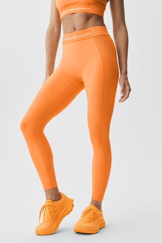 Alo Yoga Alosoft High-Waist 7/8 Relay Legging - Satsuma Breeze/White in Kuwait