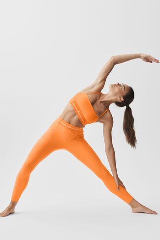 Alo Yoga Alosoft High-Waist 7/8 Relay Legging - Satsuma Breeze/White in Kuwait