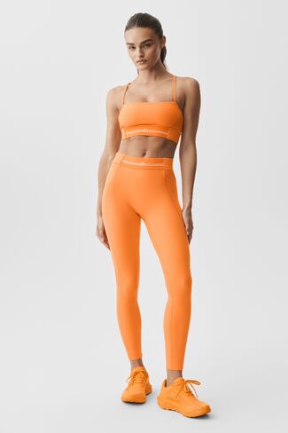 Alo Yoga Alosoft High-Waist 7/8 Relay Legging - Satsuma Breeze/White in Kuwait