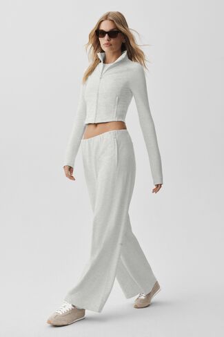 Alo Yoga Sway Mid-Rise On The Go Pant - White Heather in Kuwait
