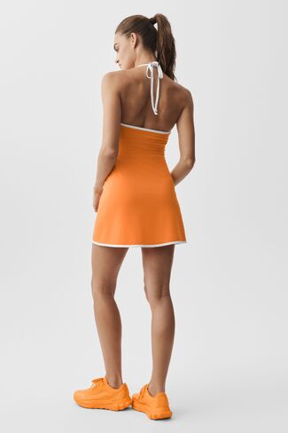 Alo Yoga ALO Softsculpt Halter Tennis Dress - Satsuma Breeze/White in Kuwait