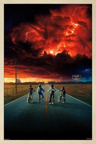 Trends International 24X36 Netflix Stranger Things: الموسم 2 - ملصق حائط فني رئيسي، 24 بوصة × 36 بوصة، إصدار ممتاز غير مؤطر in Kuwait
