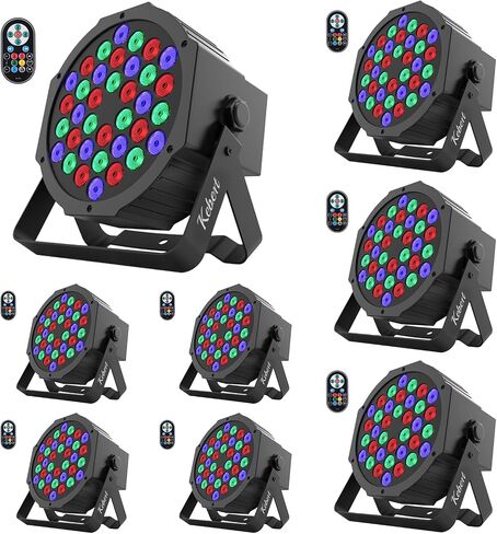 DJ Lights, Kebert 36 Led Par Lights， DJ Stage Lights with Remote Control and DMX, 1W RGB Sound Activated Stage Lights, 9 Modes Par Led Flood Lights for Wedding Bar Party DJ Show -4 Pack in Saudi Arabia