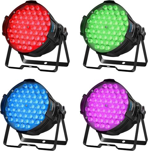 BETOPPER DJ Lights DMX Sound Activated, 54 x 3W LED Par Lights RGB Stage Lights DMX, DJ Par Lights for Church, Concert, Wedding, Party, Bar, Stage Lighting in Kuwait