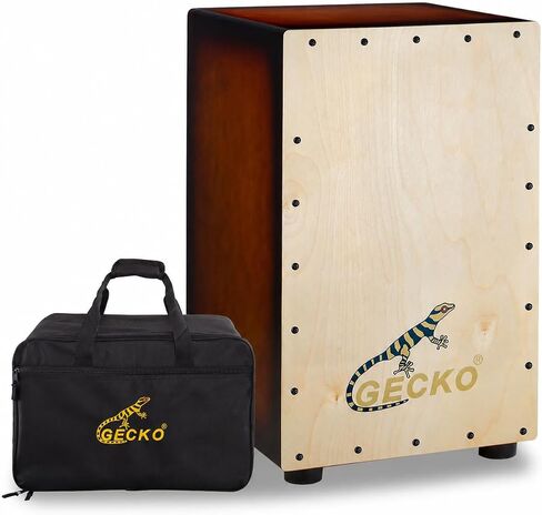 صندوق قرع خشبي من GECKO Cajon BOX، مع أوتار جيتار داخلية قابلة للتعديل، ضمان لمدة عامين in Kuwait