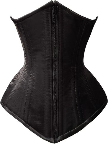 luvsecretlingerie 26 Double Steel Boned Waist Training Brocade & Faux Leather Underbust Shaper Corset #8709 in Saudi Arabia