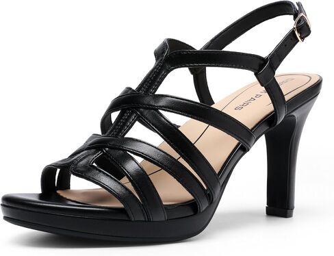 DREAM PAIRS Women's Comfort Strappy Stiletto High Heels | Round Toe Platform Dress Shoes Ankle Strap Heeled Sandals For Formal Party Wedding Evening Dress in Saudi Arabia