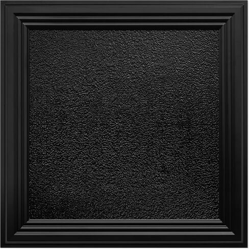 STICKGOO Drop Ceiling Tiles 24x24 PVC Glue Up Ceiling Panel to Prevent Breakage Pack of 12 Tiles Cover 48 Sq. Ft, Black in Saudi Arabia