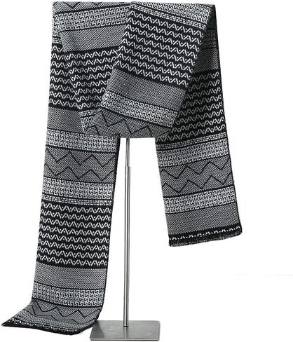 Mens Scarves Winter Warm Long Classic Fashion Business Plaid Solid Color Scarf for Men Gift in Saudi Arabia