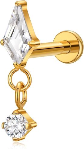 1PC Flatback Stud Earrings for Tragus Helix Conch Flat in Saudi Arabia