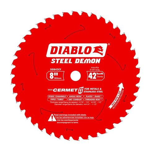 Diablo D0842CF 8-inch Steel Demon 42T Cermet II Carbide Ferrous Metal Saw Blade in Saudi Arabia