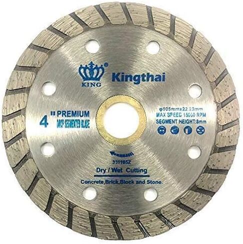 Kingthai 12 بوصة توربو حافة مستمرة منشار الماس الخرساني مع 1 "شجرة لحجر البناء in Kuwait