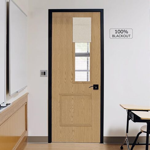 StangH Linen Textured 100% Blackout Roman Shades for Doors, Magnetic Easy Lift Window Covering Rustic Energy Saving Door Curtain for Living Dining Room, Sand, W 26 x L 72, 1 Panel in Saudi Arabia