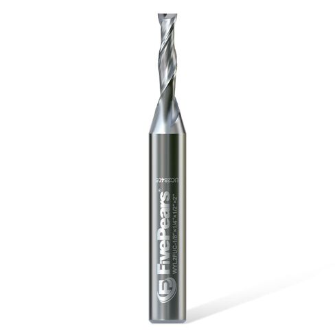 FivePears Down Cut Spiral Router Bit for CNC, 3/16 inch Cutting Diameter and 3/4 inch Cutting Length 1/4 inch Shank Carbide End Mill Router Bit for Wood Carving Engraving Grinding Grooving in Saudi Arabia