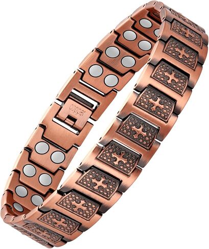 Copper Cross Bracelet for Men, Ultra Strength Magnetic Bracelets for Men - Adjustable Copper Jewelry with Sizing Tool & Gift Box in Saudi Arabia